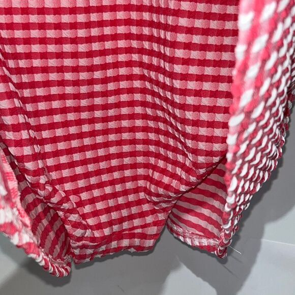 Women's Lands' End V-Neck Gingham One-Piece Swim Dress Size 8 - Picture 9 of 10